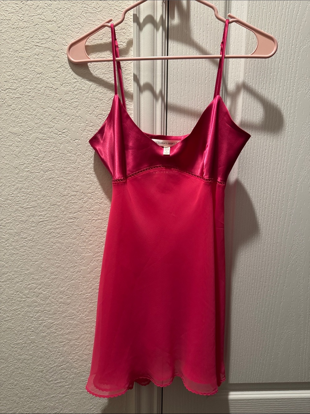 Y2K Victoria's Secret Satin Slip Dress in Hot Pink